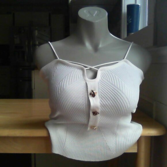 XS knitted sleeveless top with buttons - Picture 2 of 3